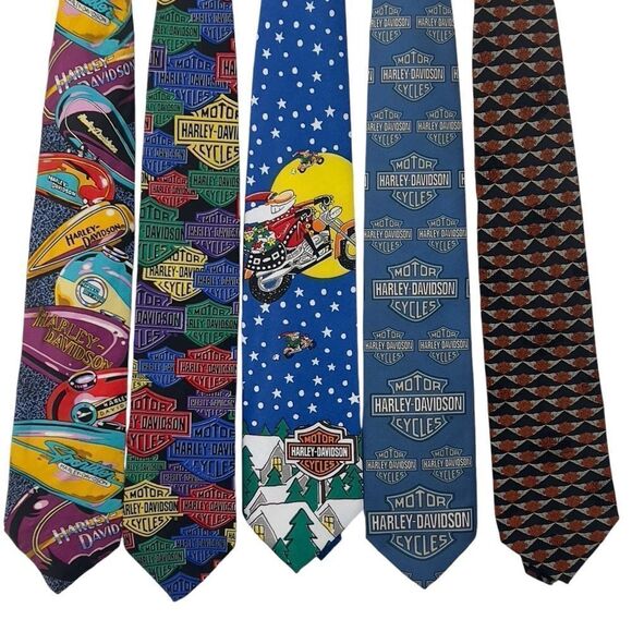 LOT of 5! Harley Davidson Ties ice for each season! Harley Davidson Christmas - Picture 4 of 16